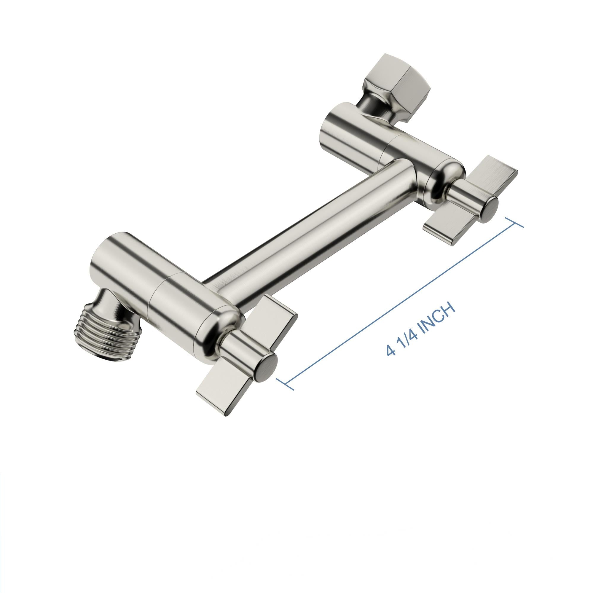 4" Shower Extension Arm, Brushed Nickel Brushed Nickel Stainless Steel