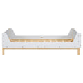Twin Bed With Headboard, Footboard, Safeguards, Built In Bed End Book Storage Rack ,White Twin White American Design Pine