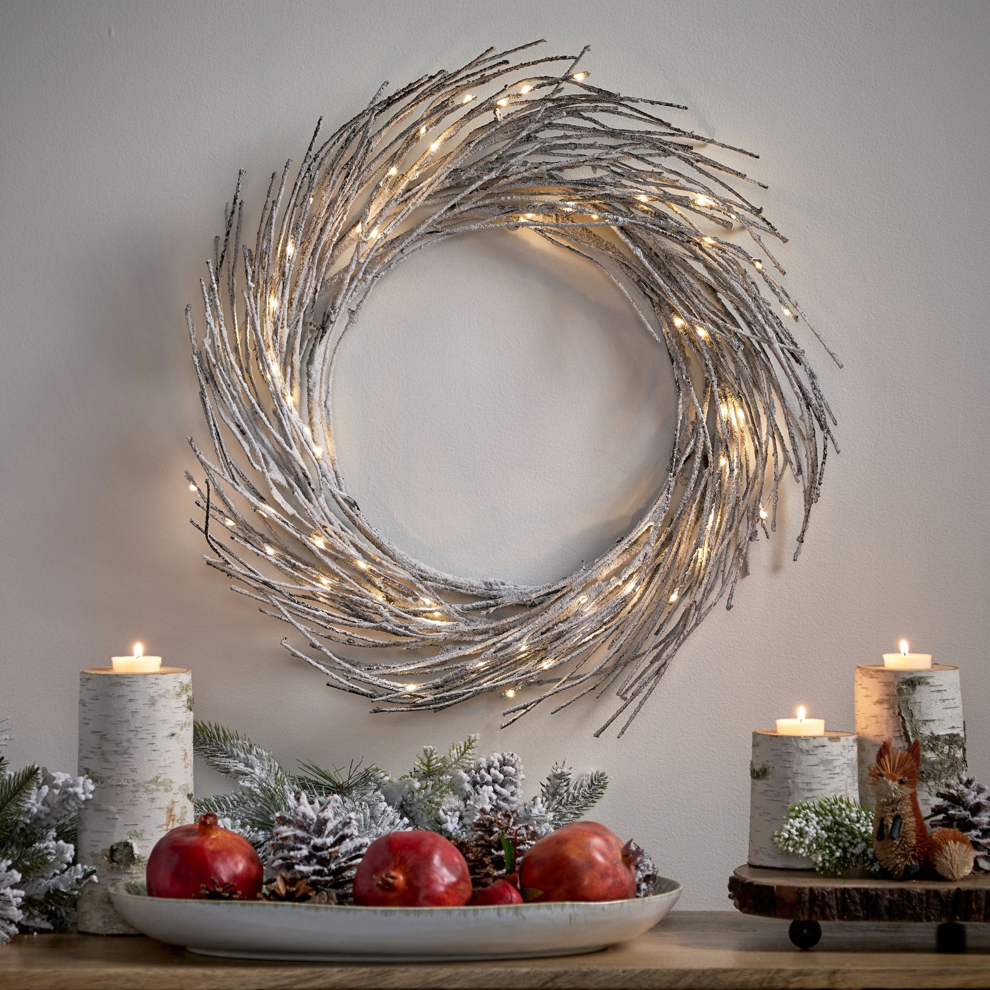 24" Paper Wreath With Led Lights Gray Iron,Paper