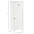 Kleankin Short Bathroom Storage Cabinet, Cabinet Organizer With 1 Drawer And Adjustable Shelf For Living Room, White White Mdf