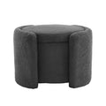 Cozy Lamb Fleece Storage Ottoman: Stylish Comfort With Hidden Storage, Grey Wood Primary Living Space Solid Grey With Storage Dark Grey Polyester Polyester Backless Casual Round Internal Storage