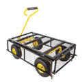 Wagon Cart Garden Cart Trucks Make It Easier To Transport Firewood Yellow Black Black Garden & Outdoor Metal