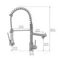 Commercial Kitchen Faucet With Pull Down Sprayer, Stainless Steel Single Handle Single Lever Kitchen Sink Faucet Brushed Nickel Kitchen Contemporary Ceramic Brass