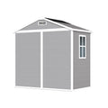 6' X 4.4' Resin Weather Resistant Outdoor Storage Shed With Floor For Garden,Backyard,Pool Tool, Light Grey Gray Polypropylene