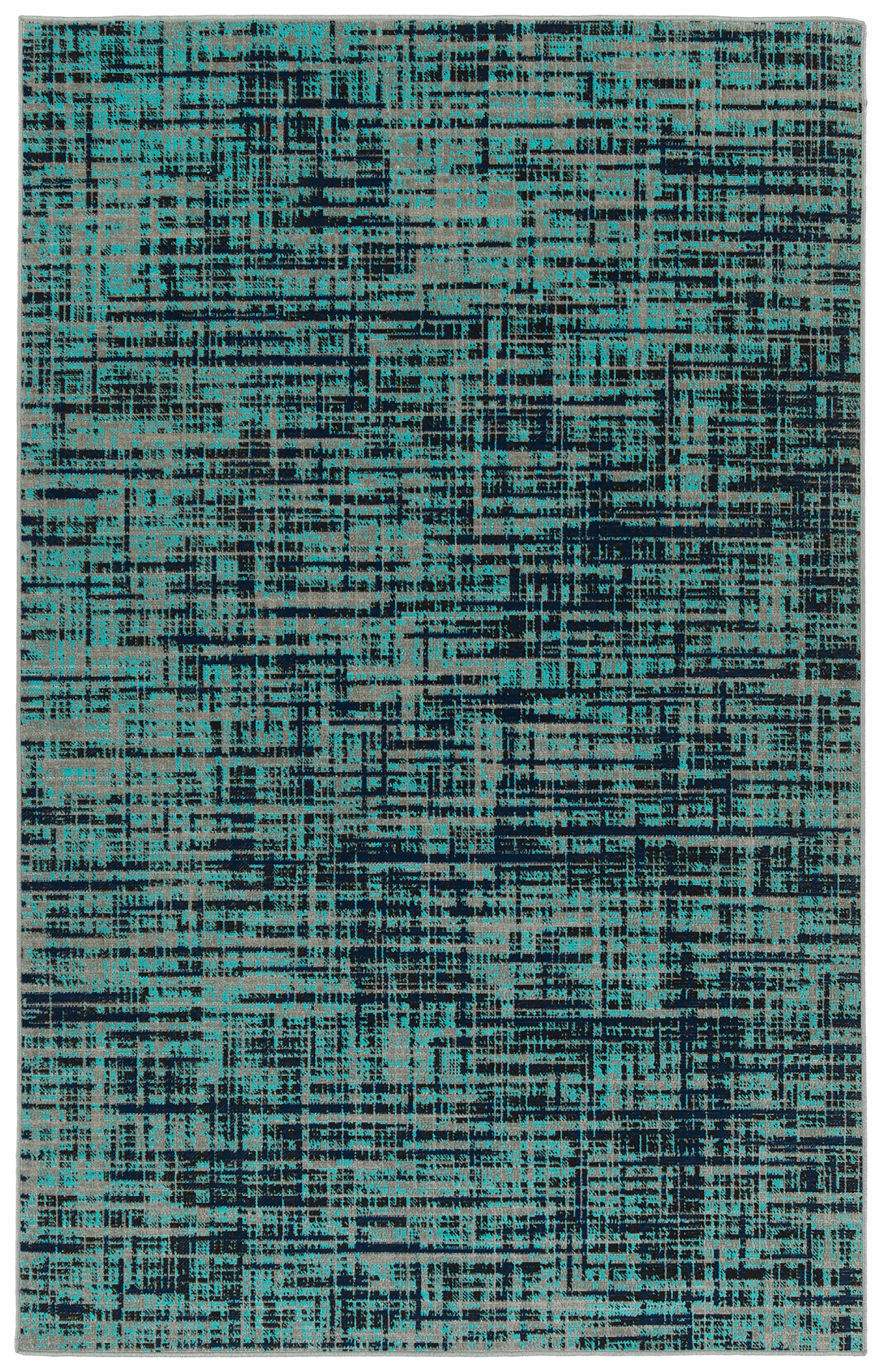 Casual, Modern, Traditional, Transitional, Ikat, Global Inspired, Vintage, Textured Cut Pile 3'11" X 5'3" Rectangle Area Rug Turquoise Polypropylene