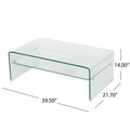 Coffee Table 12Mm Tempered Bent Glass ,8Mm Shelf Glass Clear Tempered Glass