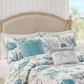 6 Piece Cotton Sateen Quilt Set With Throw Pillows Aqua King Cal King King Aqua Cotton