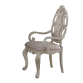 Beige And Antique White Arm Chair With Button Tufted Set Of 2 Beige Dining Room Traditional Ash Set Of 2 Wood Fabric