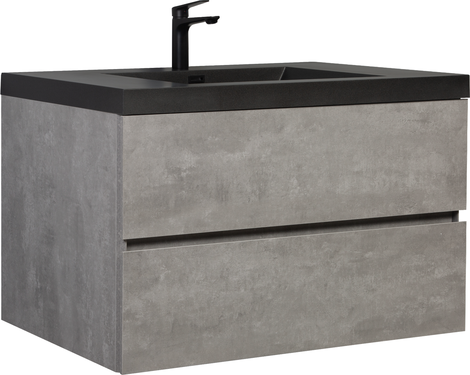 42" Floating Bathroom Vanity With Sink, Modern Wall Mounted Bathroom Storage Vanity Cabinet With Black Quartz Sand Top Basin And Soft Close Drawers, Grey 24V12 42Gr Grey Melamine