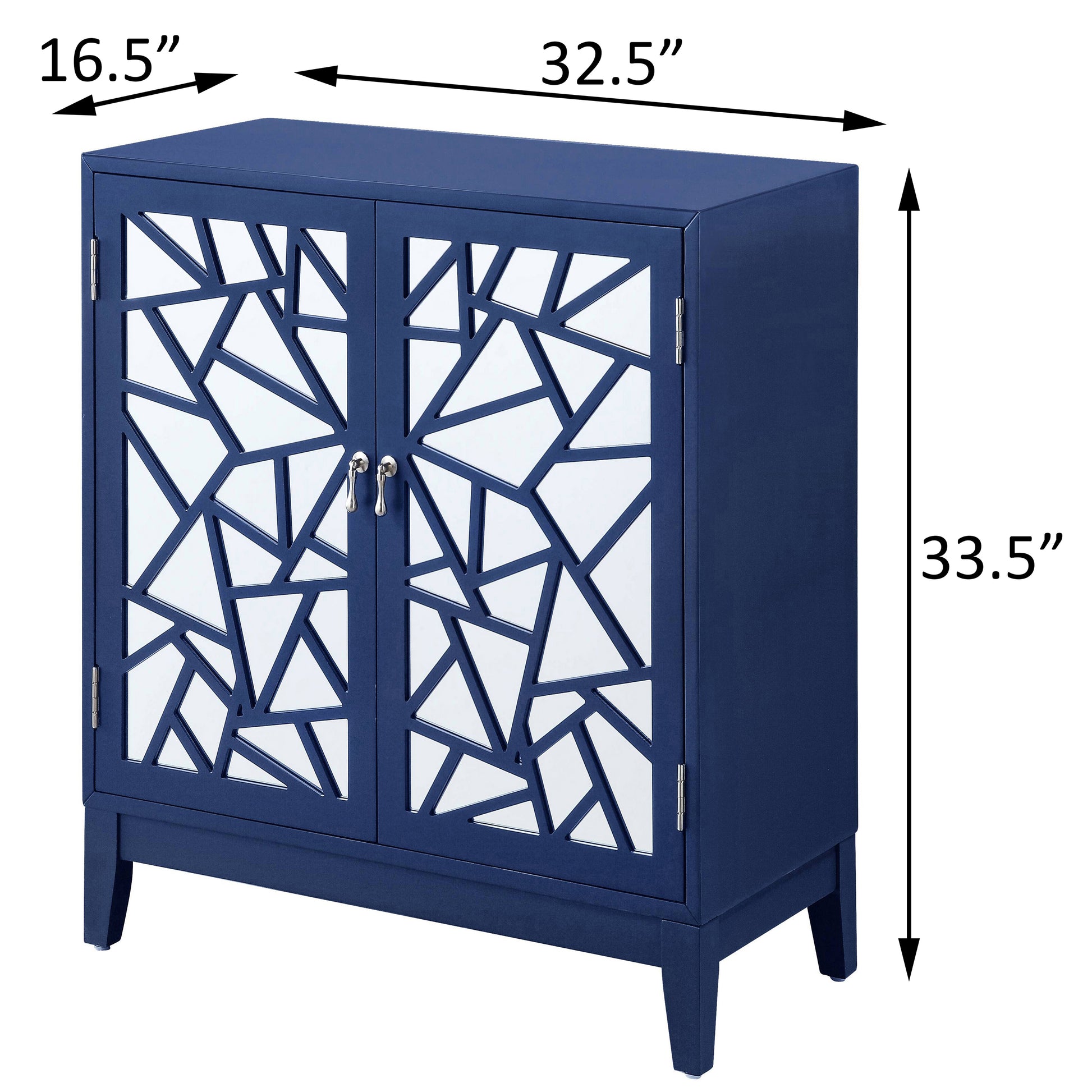 Breckenridge Blue 2 Door Console Table Blue Primary Living Space Rectangular Wood Glass