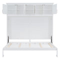 Full Size Murphy Bed Wall Bed With Top Cabinets,White Full White Plywood