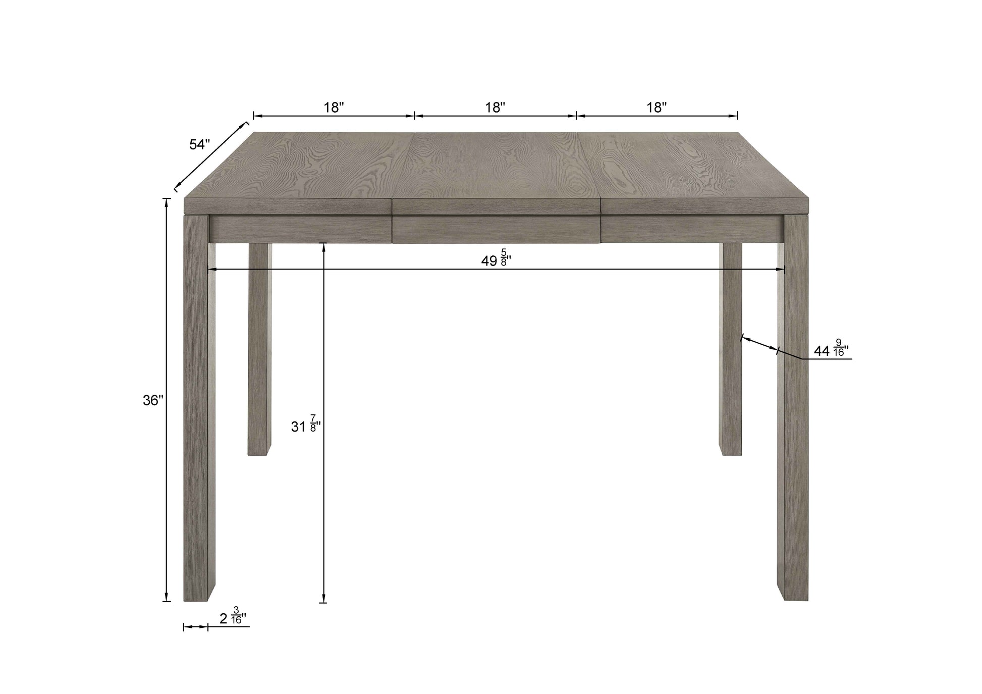 7Pc Dining Set Contemporary Farmhouse Style Counter Height 18" Expandable Leaf Table Gray Finish Upholstered Chairs Wooden Solid Wood Dining Room Kitchen Furniture Upholstered Chair Wood Brown Gray