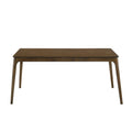 Nick 66 Inch Modern Dining Table, Rubberwood, Angled Legs, Walnut Brown Brown Wood