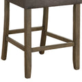 Counter Height Stool With Button Tufted Rolled Back, Set Of 2, Gray Gray Solid Wood