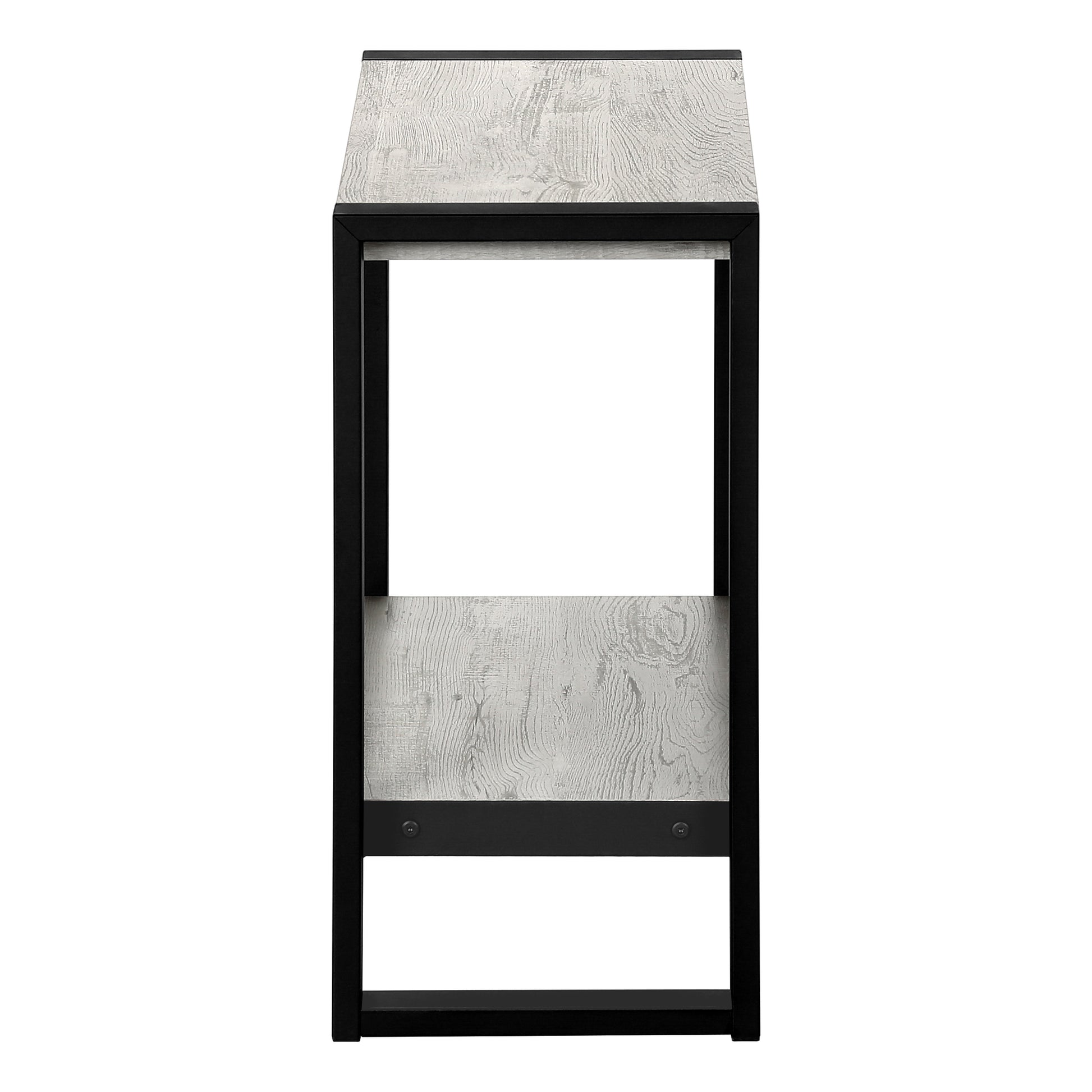 Accent Table, Side, End, Nightstand, Lamp, Living Room, Bedroom, Grey Laminate, Black Metal, Industrial Grey Mdf