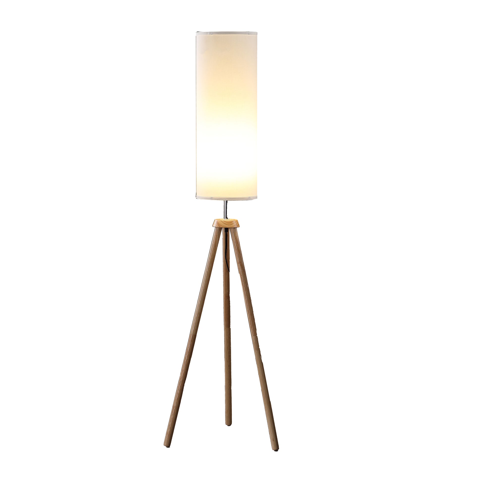 58.5" In Lauren Modern Natural Tripod Floor Lamp Natural Wood