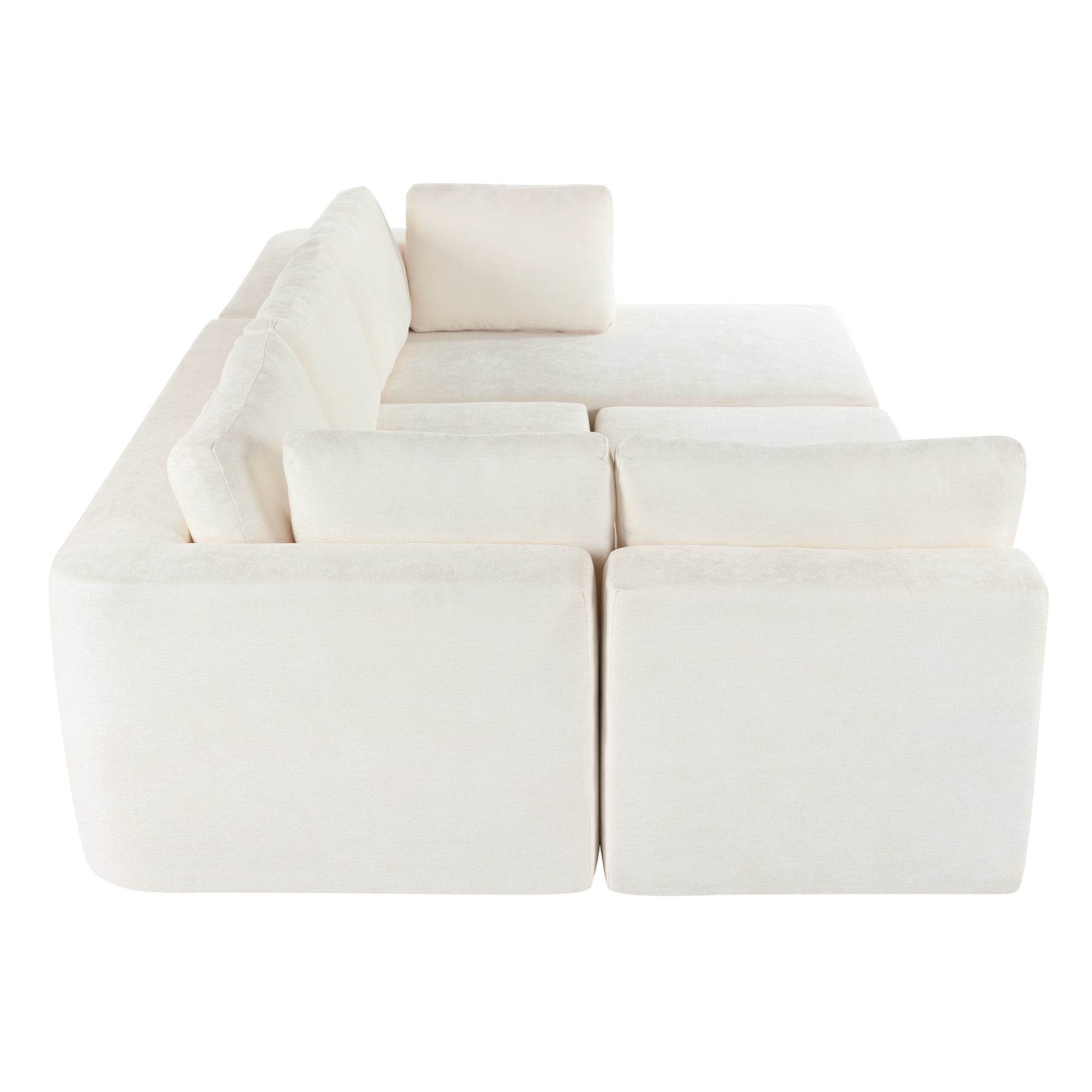 Modern Large Modular Sectional Sofa For Living Room, Bedroom, Salon, 3 Piece Free Combination Beige Polyester 3 Seat