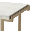 White And Champagne Sled Base End Table White Gold Primary Living Space Contemporary Rectangular Wood Metal Sled