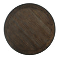 Anji 42 Inch Counter Table, Round Surface, 2 Open Shelves, Brown, Black Black Brown Wood
