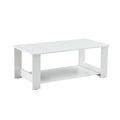 A Modern And Practical White Coffee Table. The Double Layered Coffee Table Is Made Of Mdf Material,. Suitable For Living Room, Bedroom, And Study.Ct 16 White Mdf