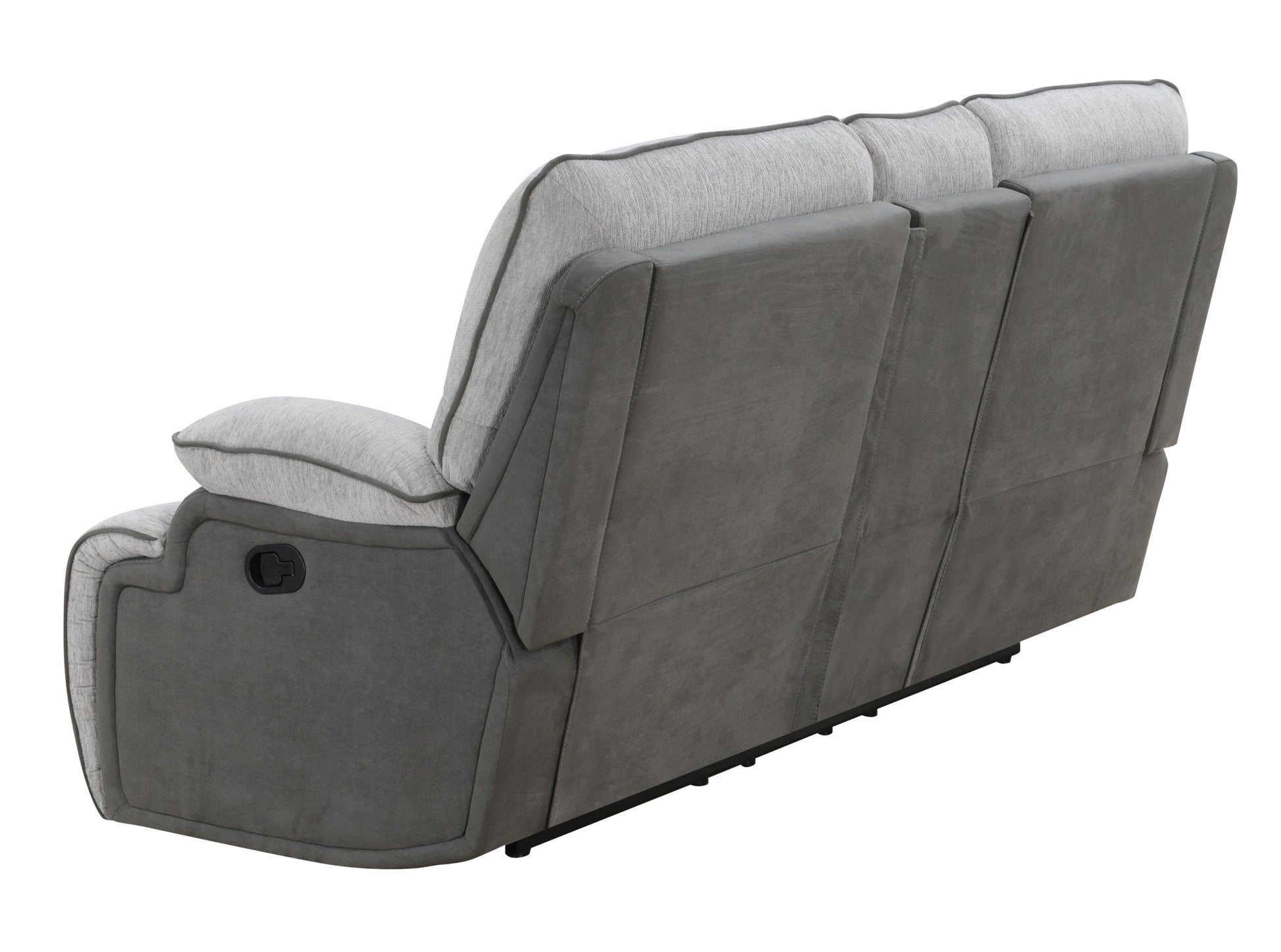 Cyprus 3 Piece Reclining Living Room Set Gray Gray Fabric