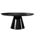 Modern Black Cone Coffee Table For Living Room, High Gloss Finish, 35.4In Diameter Black Desk And Hutch Primary Living Space Minimalist,Modern Freestanding Round Coffee & End Tables Glossy Round Mdf