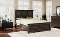 Traditional Town And Country Style Pinewood Vintage King Bed, Rich Brown King Brown Pine