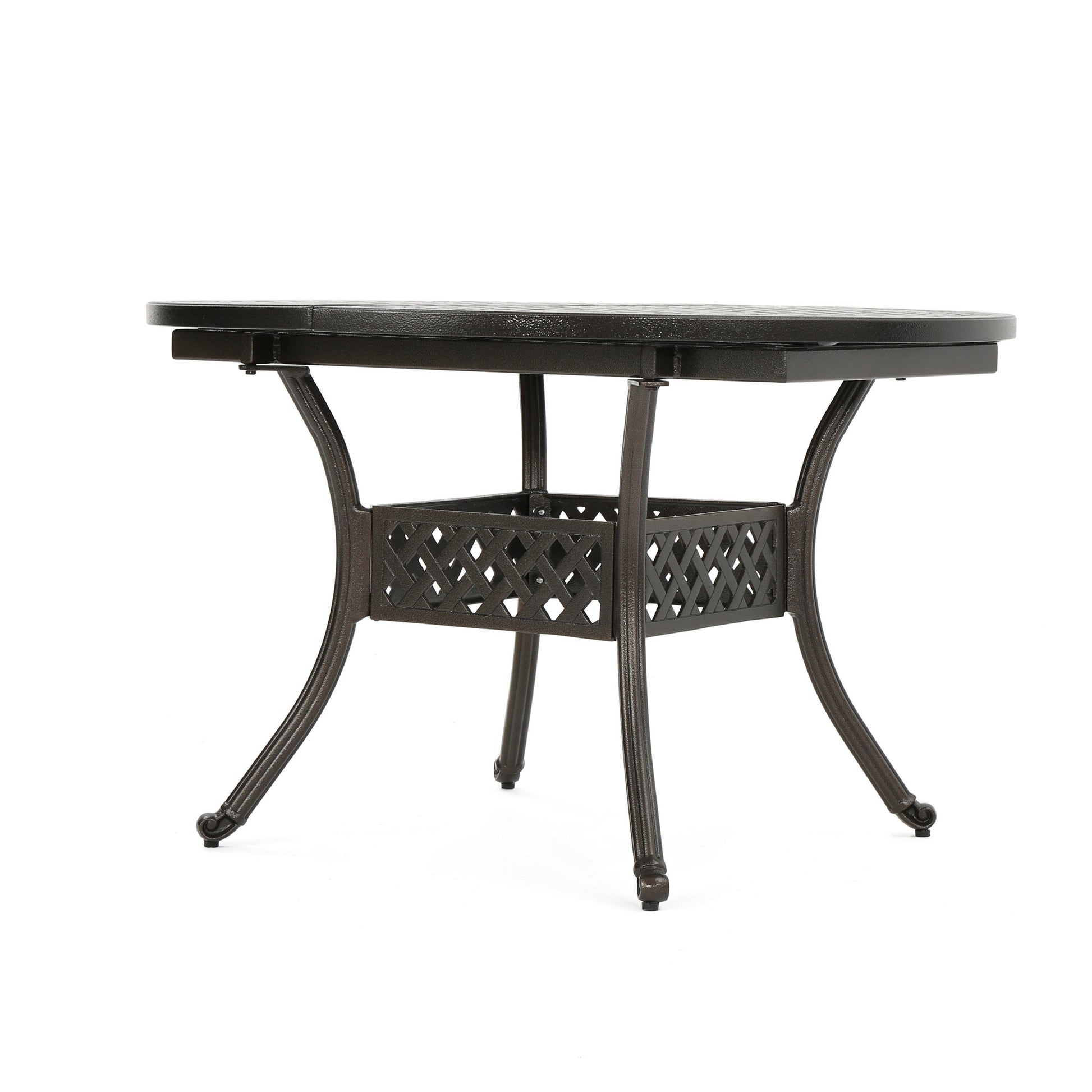 Outdoor Expandable Aluminum Dining Table, Hammered red-aluminium