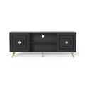 Modern High Gloss Black Tv Stand For Tv'S Up To 75