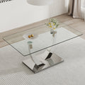 Large Modern Minimalist Rectangular Glass Dining Table For 6 8 People With 0.4 