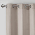 Basketweave Room Darkening Curtain Panel Pair 2 Pcs Window Panels Taupe Polyester