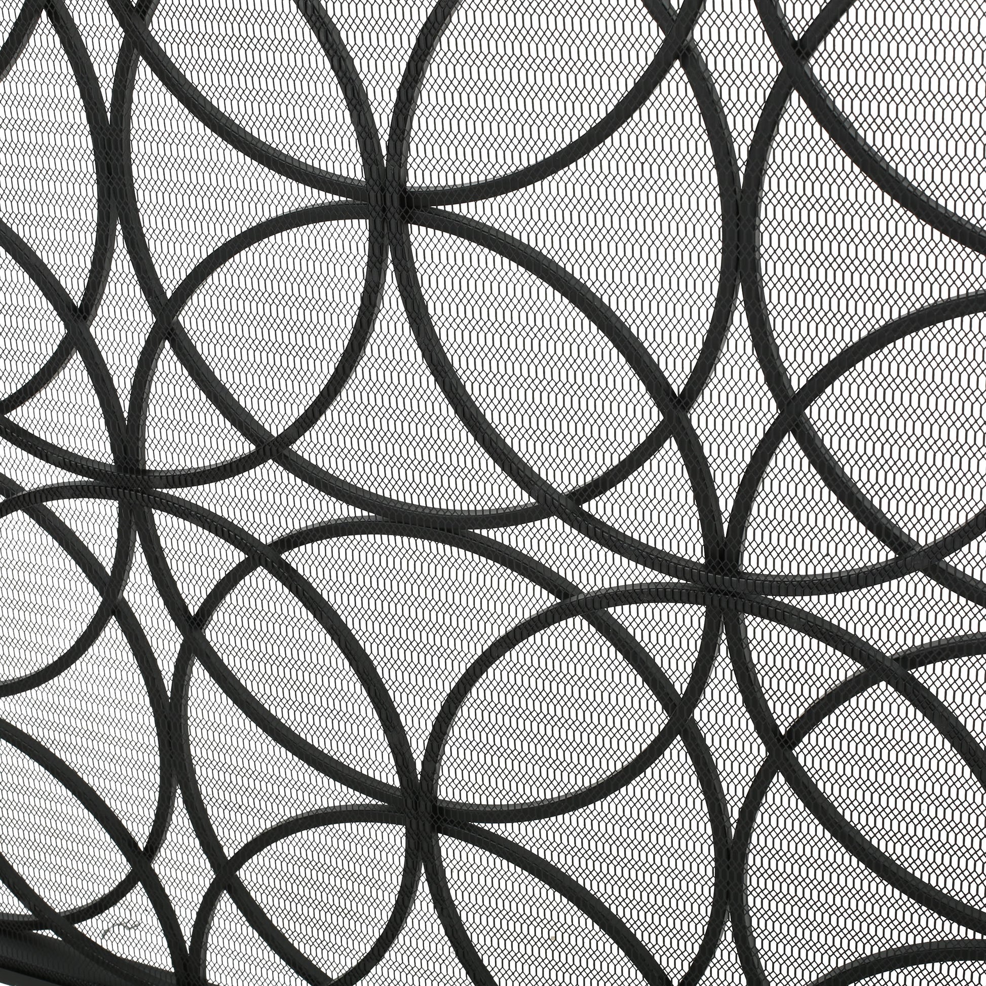 Thayer Single Panel Iron Fireplace Screen Black Primary Living Space American Design,Antique,Classic Iron