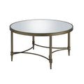 Aditya Coffee Table, Mirrored & Antique Brass Finish Lv02735 Antique Brass Metal