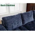 Arrived 5 Seat Modular Sofa,With Storage Ottoman, Convertible Sectional Sofa, L Shaped Couchreversible Chaise ,Riveted Sofa,Chenille, Blue Blue Polyester Wood Primary Living Space Medium Soft Cushion Back Modern Square Arms Foam Metal & Wood 5 Seat