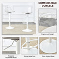 Tables And Chairs Set, Modern Minimalist Style White Marble Pattern Table, Bar Table. Can Rotate And Adjust The Lifting Bar Chair 360 . Pet Backrest And Pu Leather Seat Cushion. Bt 1280Lc 011 White Mdf