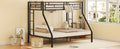Twin Xl Over Queen Metal Bunk Bed With Ladder And Guardrails, Black Box Spring Not Required Twin Xl Black Metal Metal