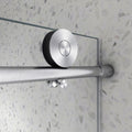 6063 Brushed Nickel Frameless One Fixed And One Shifted Shower Door,70Mm 304 Stainless Steel Large Pulleys With Adjustable Soft Closing Function,With Nano Easy Cleaning,Stick Explosion Proof Menbrance Brushed Nickel Bathroom American Design,Minimalist