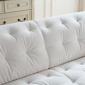 Wks10W White Sofa Withdurable Fabric, Solid Wood Frame, High Density Sponge Filler White Fabric 2 Seat