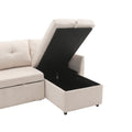United We Win Furniture, Modular L Shaped Sofa, Modular Long Sofa With Reversible Chaise Lounge, Sofa Bed, Sleeper Sofa, Modular Sofa Combination With Storage Seats. Beige Chenille 3 Seat