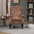Coolmore Wood Frame Armchair, Modern Accent Chair Lounge Chair With Sturdy Wood Legs For Living Room Bedroom Coffee Pu Coffee Foam Microsuede