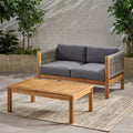 Laurel Outdoor 4 Seater Chat Set Seat & Coffee Table & Club Chair Teak Acacia Wood