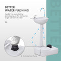 Kleankin Portable Camping Sink, Handwashing Station Basin With 4.5 Gallon Tank, Rolling Wheels & Soap Dispenser For Rv, Outdoor Events, Gatherings, Hdpe, White Antique White Plastic