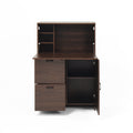 Desk Cabinet, With Storage Drawer & Shelves, Fold Up Desktop, Ideal For Home, Office, Dormitory, Small Spaces W31.49