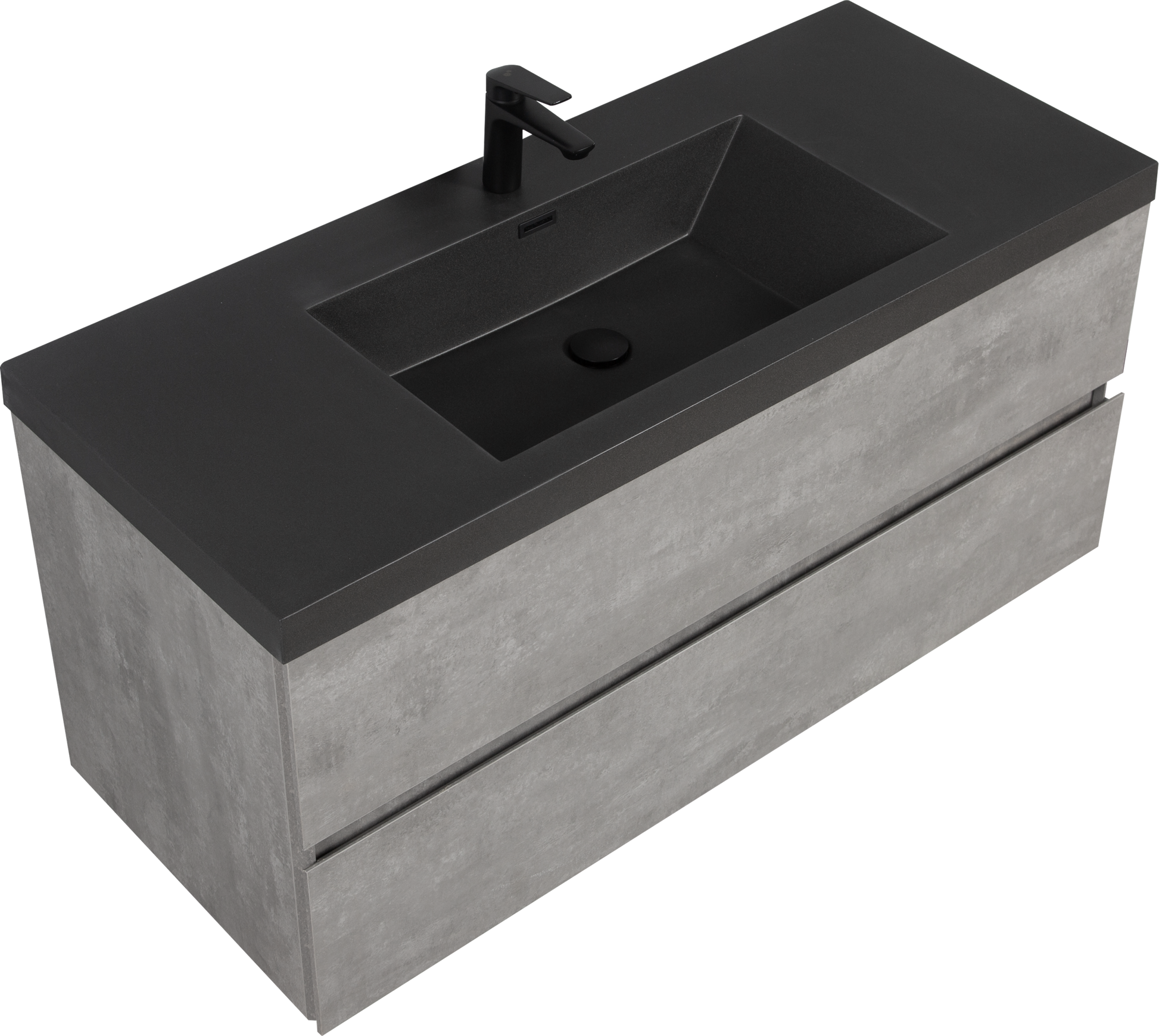 48" Floating Bathroom Vanity with Sink, Modern Wall 2-grey-plywood