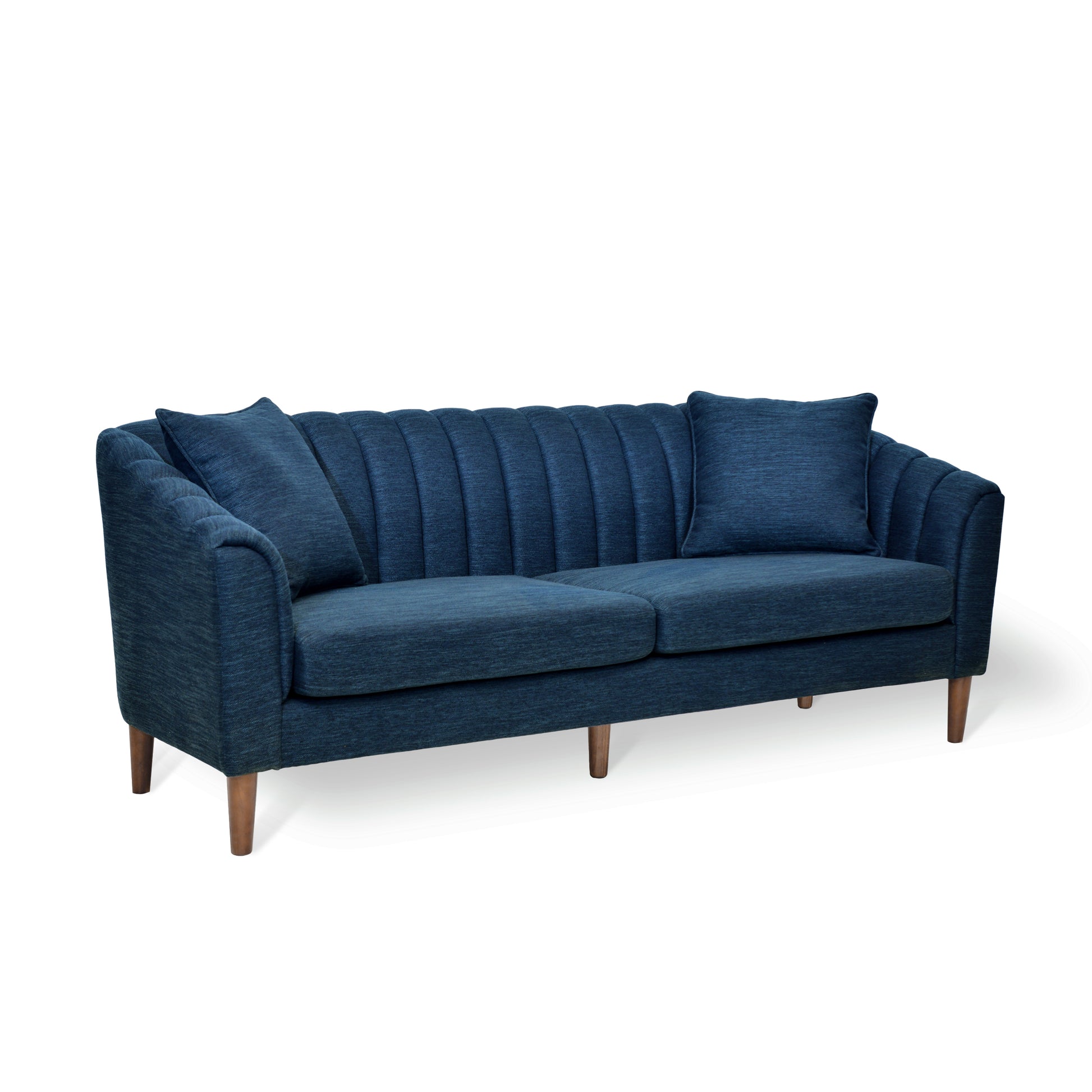 3 Seater Sofa Navy Blue Fabric
