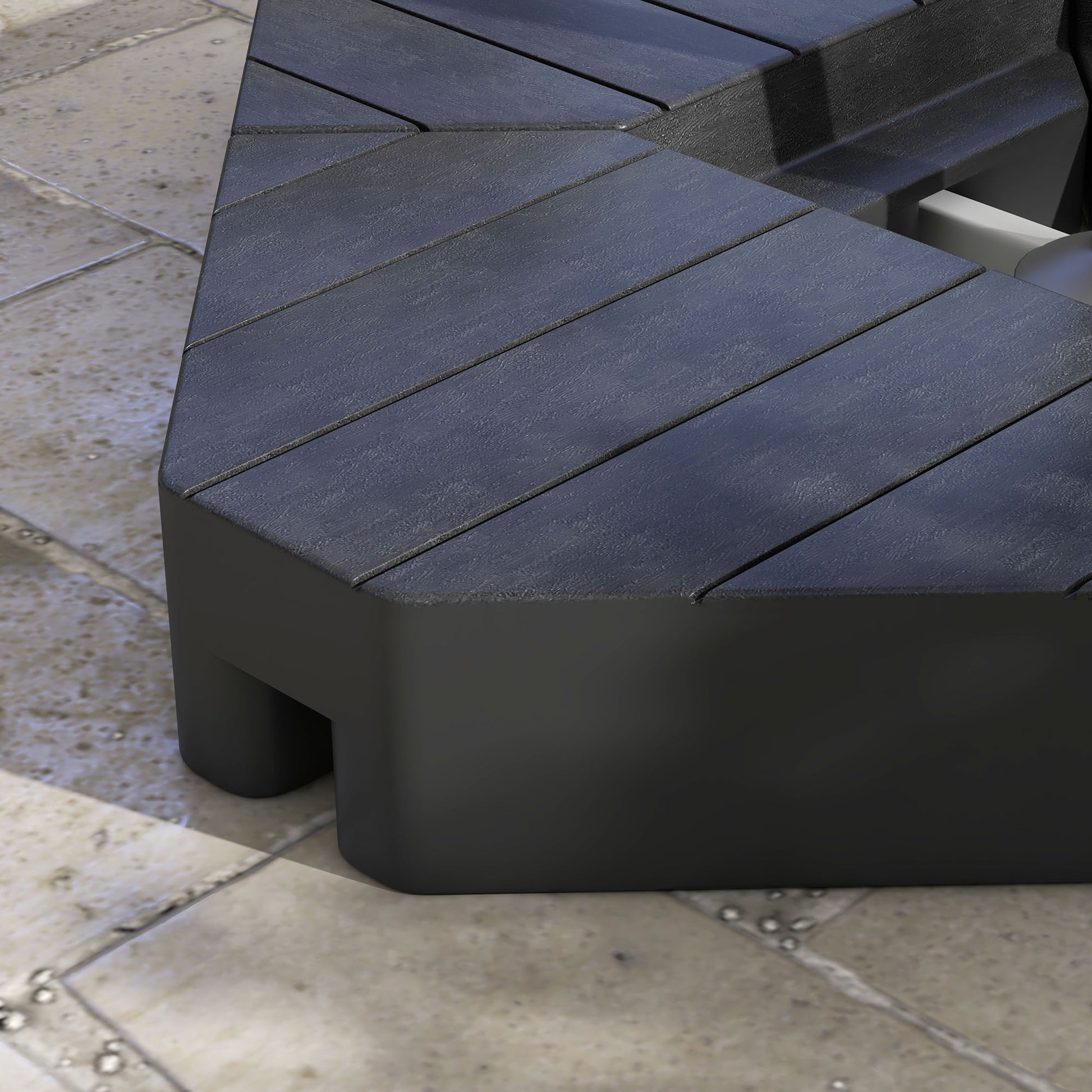 Outsunny 4 Piece Patio Cantilever Umbrella Base Weight Set, Outdoor Offset Umbrella Weights For Umbrella Stand, 132 Lb. Capacity Water Or 176 Lb. Capacity Sand, Black Black Hdpe