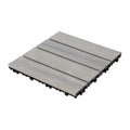 Patio Floor Tiles Pack Of 11 Wpc Wood Plastic Composite Patio Deck Tiles Diy Interlocking Decking Tiles, Quick Deck Floor Tile, Court Tile, Water Resistant Indoor Outdoor 11.8