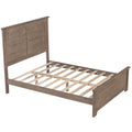 Farmhouse Wooden Platform Full Size Bed With Panel Design Headboard And Footboard For Teenager, Ash Brown Full Ash Brown Pine