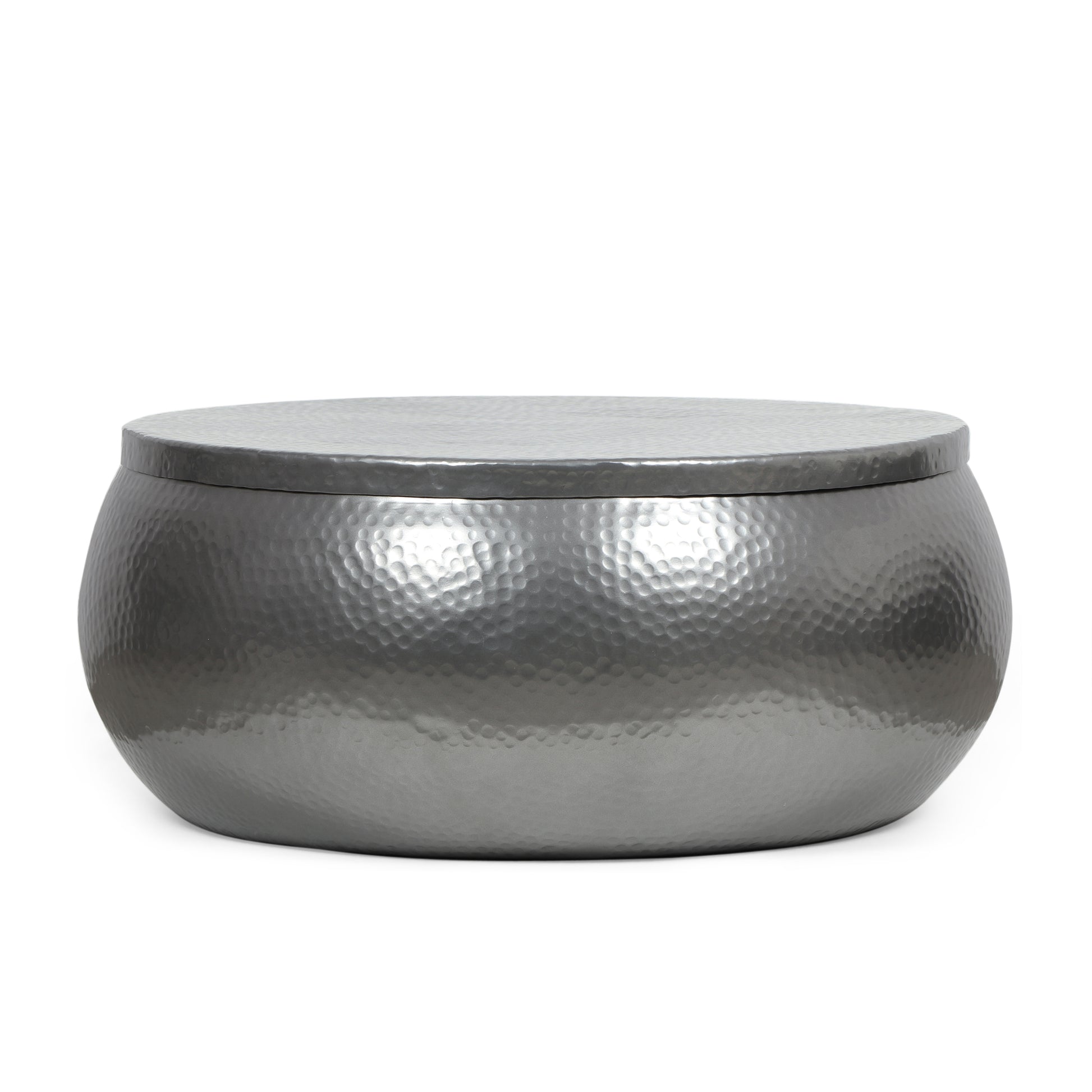 Aluminum Drum Coffee Table Nickel Aluminium