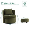 Upholstered Barrel Accent Chair With Ottoman, Living Room Side Chair With Storage, Single Sofa Armchair Olive Primary Living Space Foam Wood